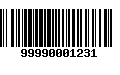 Código de Barras 99990001231