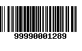 Código de Barras 99990001289