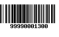 Código de Barras 99990001300