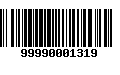 Código de Barras 99990001319