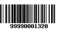 Código de Barras 99990001320