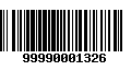 Código de Barras 99990001326