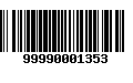 Código de Barras 99990001353