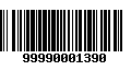 Código de Barras 99990001390