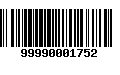 Código de Barras 99990001752