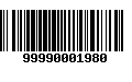 Código de Barras 99990001980