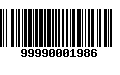 Código de Barras 99990001986