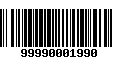 Código de Barras 99990001990