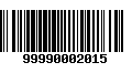 Código de Barras 99990002015