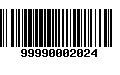 Código de Barras 99990002024