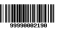 Código de Barras 99990002190