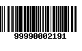 Código de Barras 99990002191