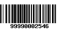 Código de Barras 99990002546