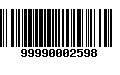 Código de Barras 99990002598