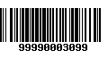 Código de Barras 99990003099