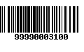 Código de Barras 99990003100