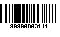 Código de Barras 99990003111