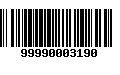 Código de Barras 99990003190