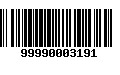 Código de Barras 99990003191