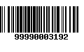 Código de Barras 99990003192