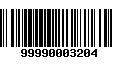 Código de Barras 99990003204