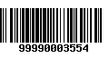 Código de Barras 99990003554