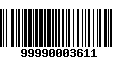 Código de Barras 99990003611