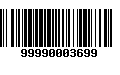 Código de Barras 99990003699