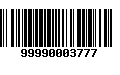 Código de Barras 99990003777