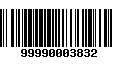 Código de Barras 99990003832