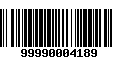 Código de Barras 99990004189