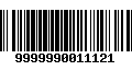 Código de Barras 9999990011121